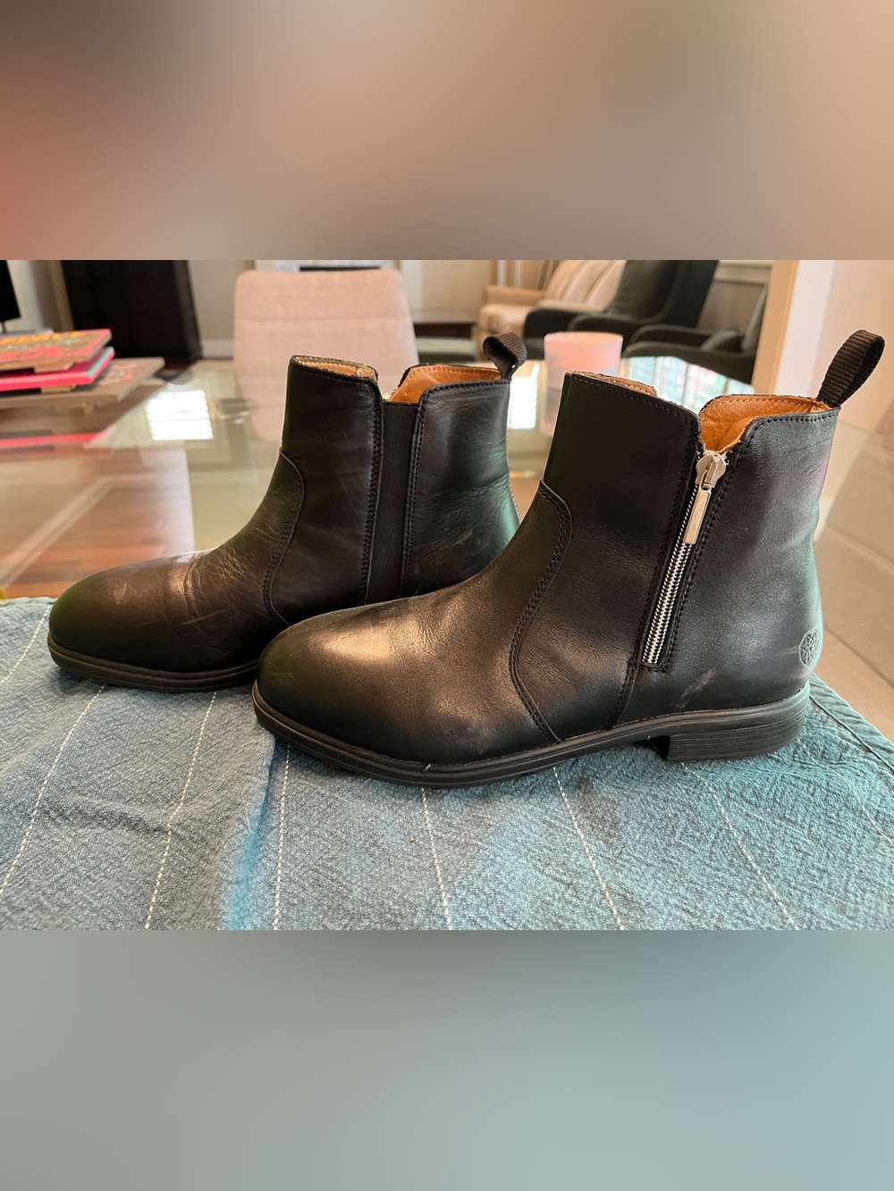 Xena Leather Steel Toe Black Ankle Booties Safety Shoes Size 9.5 Women’s